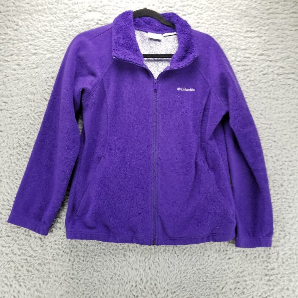 Columbia Jacket Womens Medium Purple Fleece Omni-Heat Thermal Full Zip Gorpcore